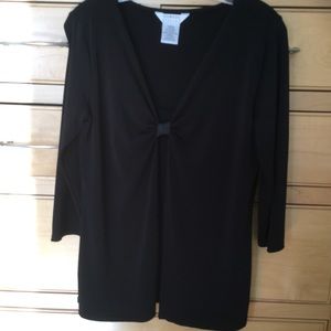 3/4 sleeve black top LARGE